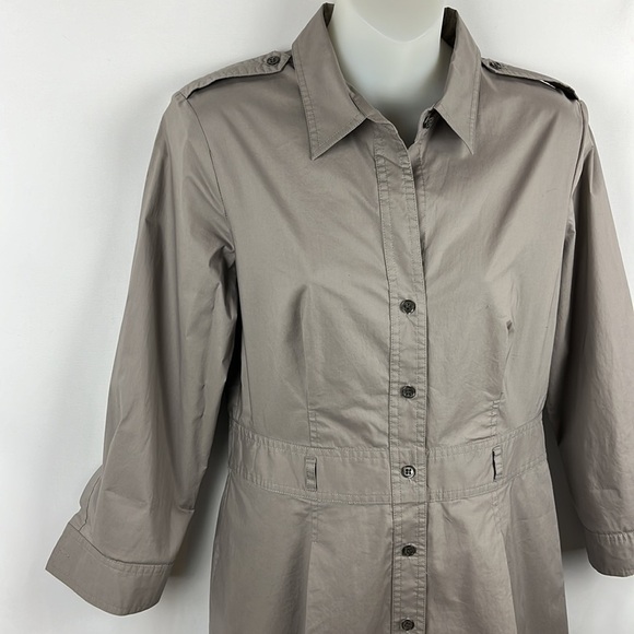 Theory Savita Gray Button-Down Shirt Dress Size 6 - Picture 6 of 13